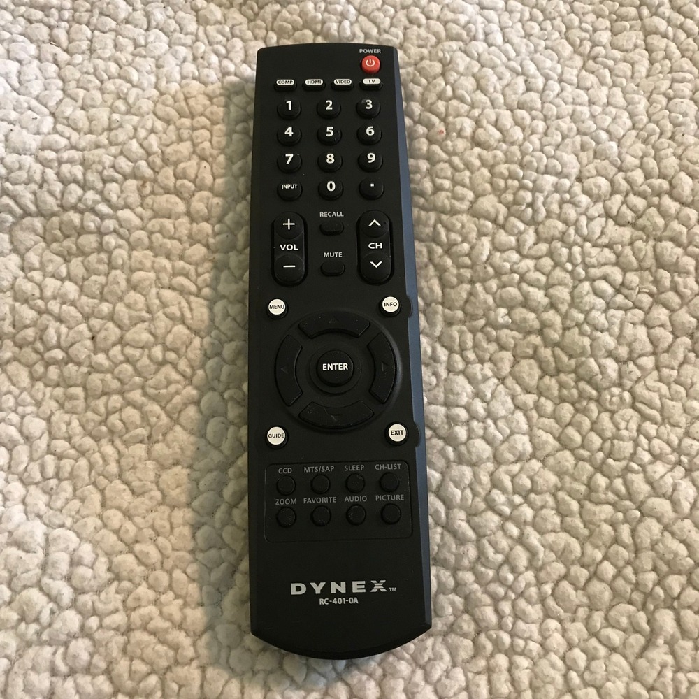 Dynex RC-401-0A TV Remote Control Replacement Black Handheld
